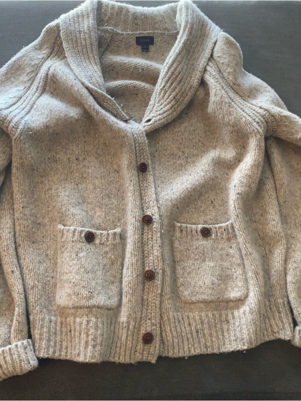 J. Crew Beige Flecked Knit Sweater
